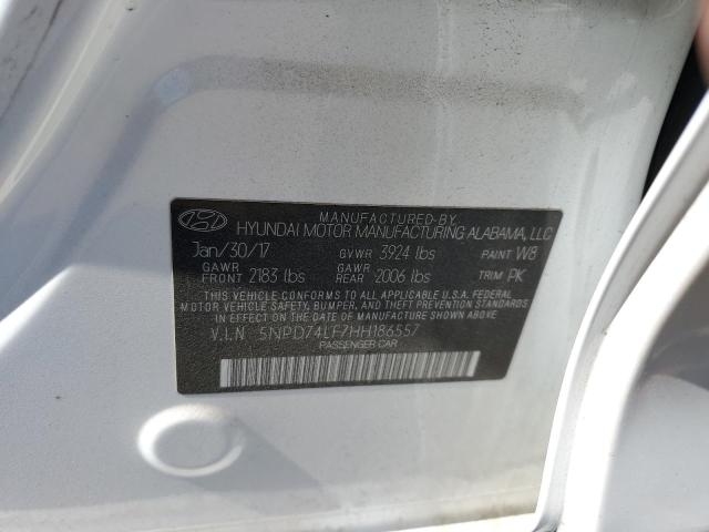 2017 HYUNDAI ELANTRA SE 5NPD74LF7HH186557