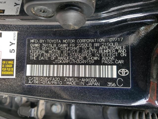 2017 TOYOTA PRIUS JTDKARFU7H3049159