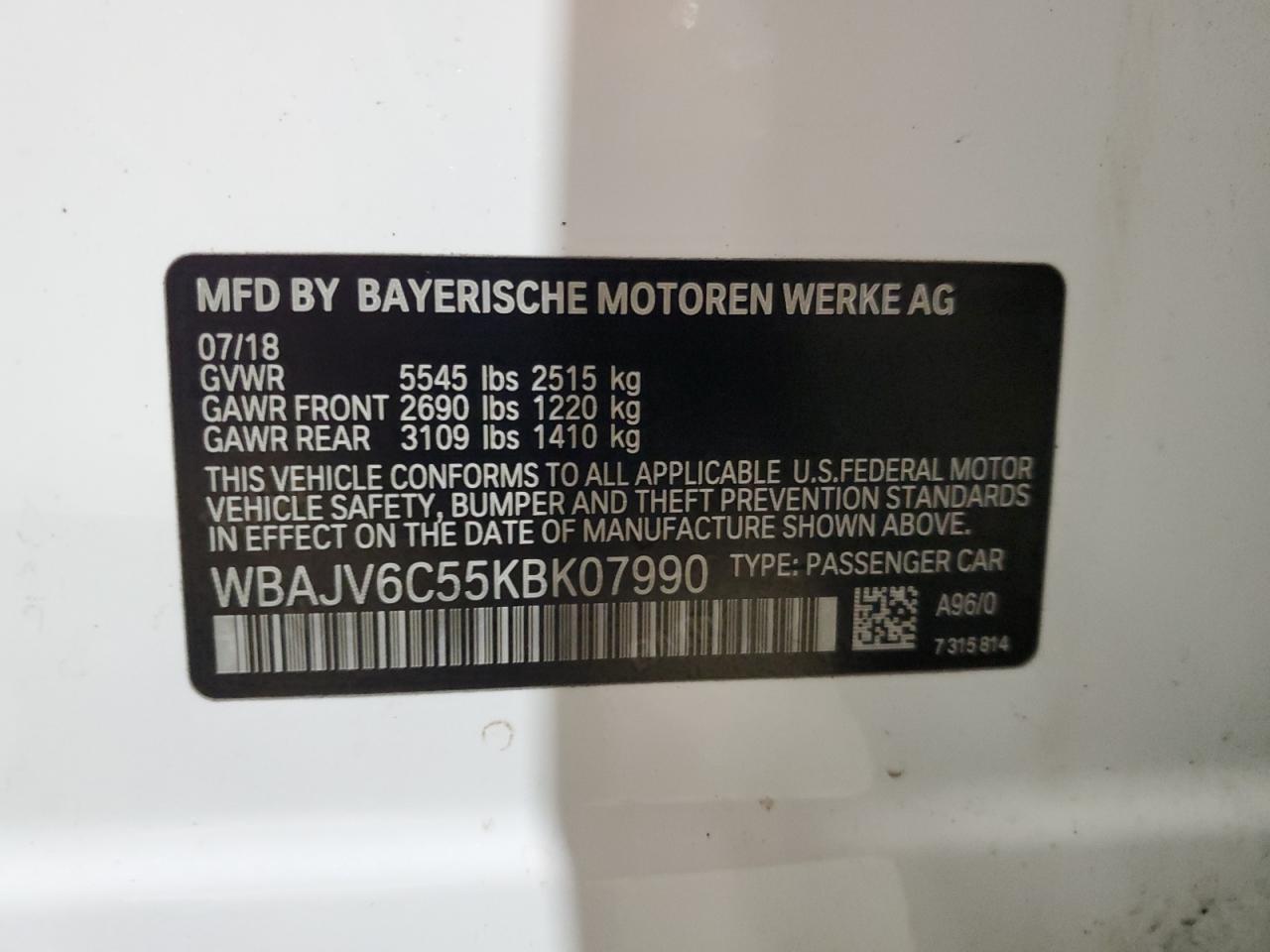 BMW 6 SERIES GT XIGT