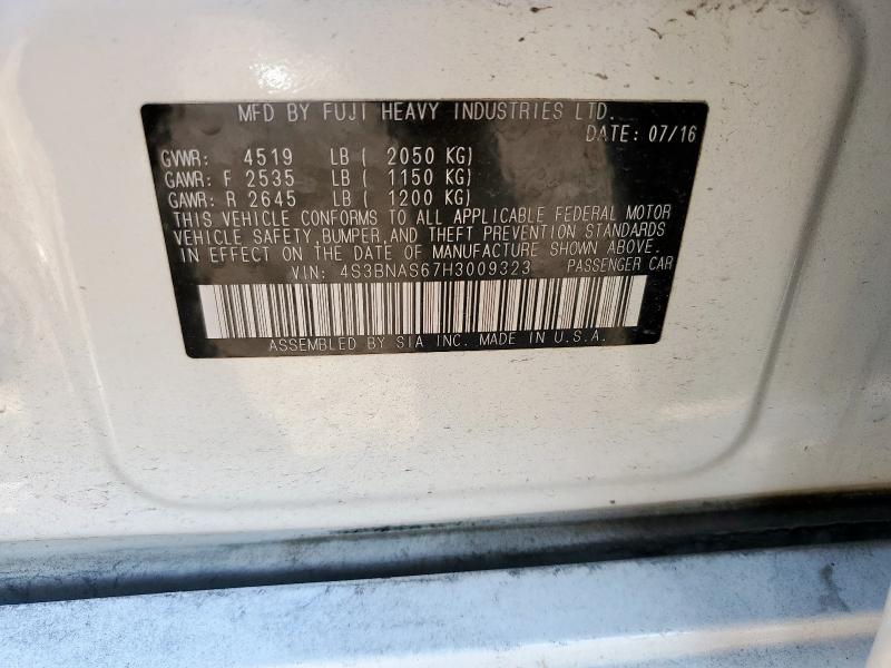 2017 SUBARU LEGACY SPO 4S3BNAS67H3009323