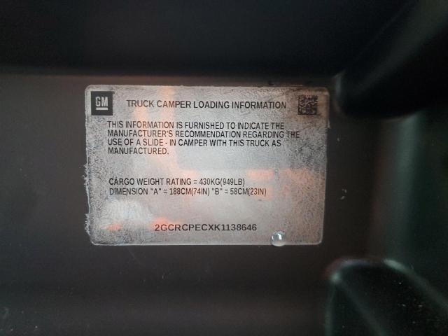 2019 CHEVROLET SILVERADO LD C1500 LT 2GCRCPECXK1138646