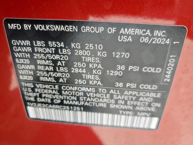 2024 VOLKSWAGEN ATLAS CROS #3278971080