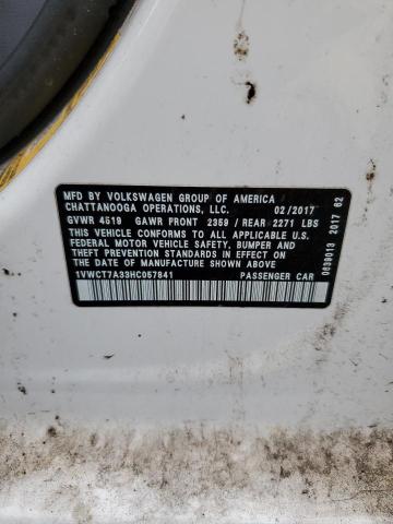 2017 VOLKSWAGEN PASSAT SEL 1VWCT7A33HC057841