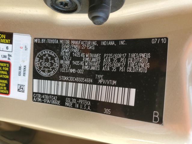 2011 TOYOTA SIENNA LE - 5TDKK3DC4BS054684