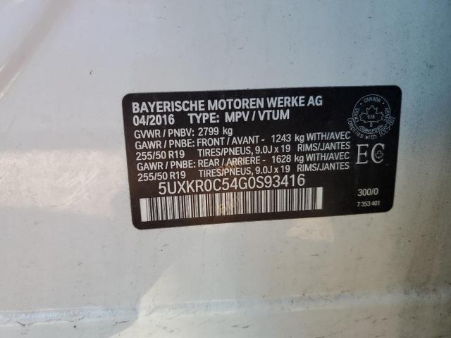 2016 BMW X5 XDRIVE3 - 5UXKR0C54G0S93416