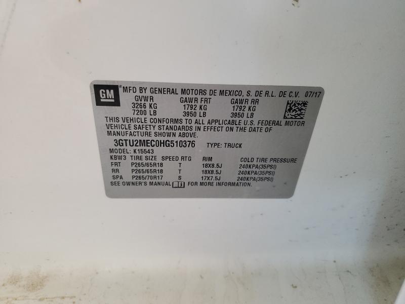 2017 GMC SIERRA K1500 SLE - 3GTU2MEC0HG510376