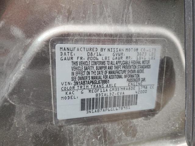 2016 NISSAN SENTRA S - 3N1AB7AP6GL678951