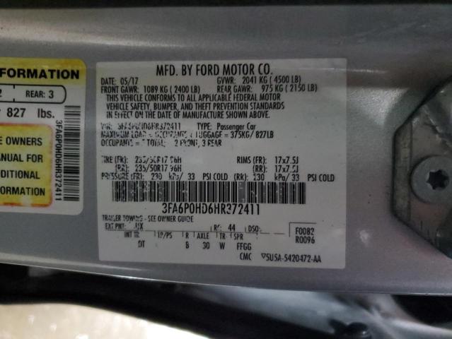 2017 FORD FUSION SE - 3FA6P0HD6HR372411