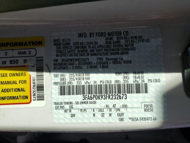 2015 FORD FUSION TIT - 3FA6P0K93FR232673