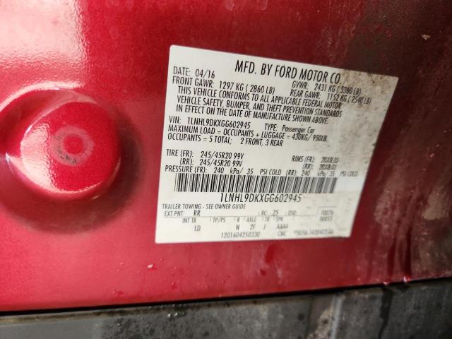 2016 LINCOLN MKS 1LNHL9DKXGG602945