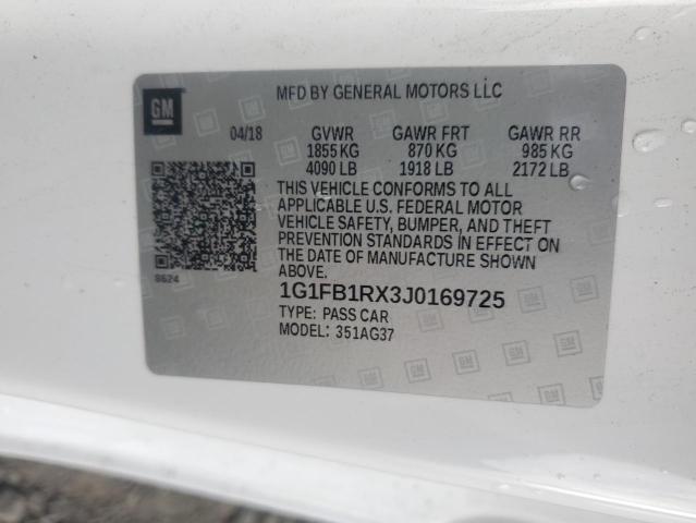 2018 CHEVROLET CAMARO LT - 1G1FB1RX3J0169725