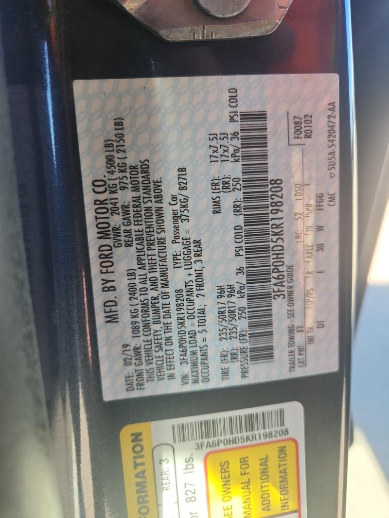 2019 FORD FUSION SE #3298016126