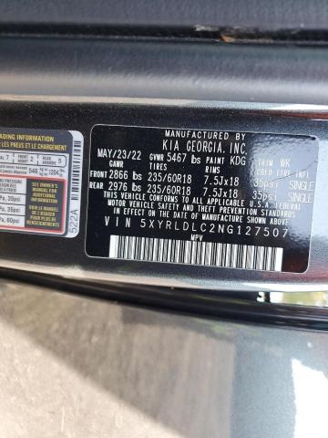 2022 KIA SORENTO S 5XYRLDLC2NG127507