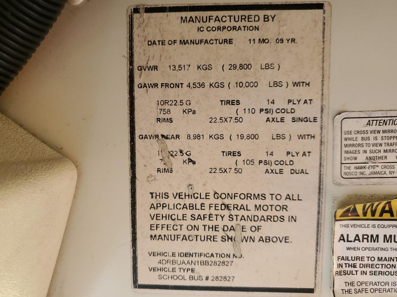 Lot #3276362784 2011 IC CORPORATION CE SERIES SCHOOL