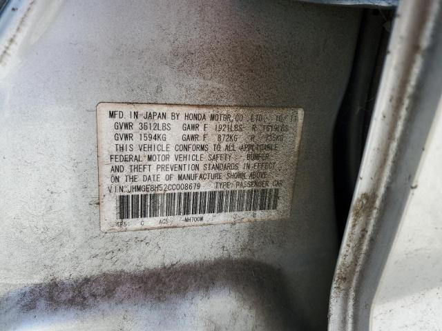 2012 HONDA FIT SPORT - JHMGE8H52CC008679