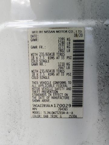 2020 NISSAN MURANO SV 5N1AZ2BS6LN170029