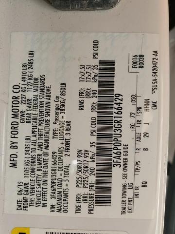 2016 FORD FUSION SE #3284675328