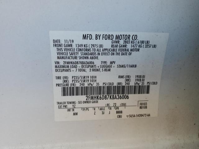 2019 FORD FLEX LIMIT #3278602929