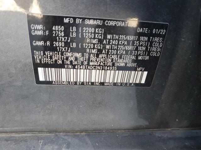 2022 SUBARU OUTBACK PR #3304631959