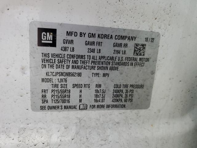 2022 CHEVROLET TRAX 1LT - KL7CJPSM3NB562180