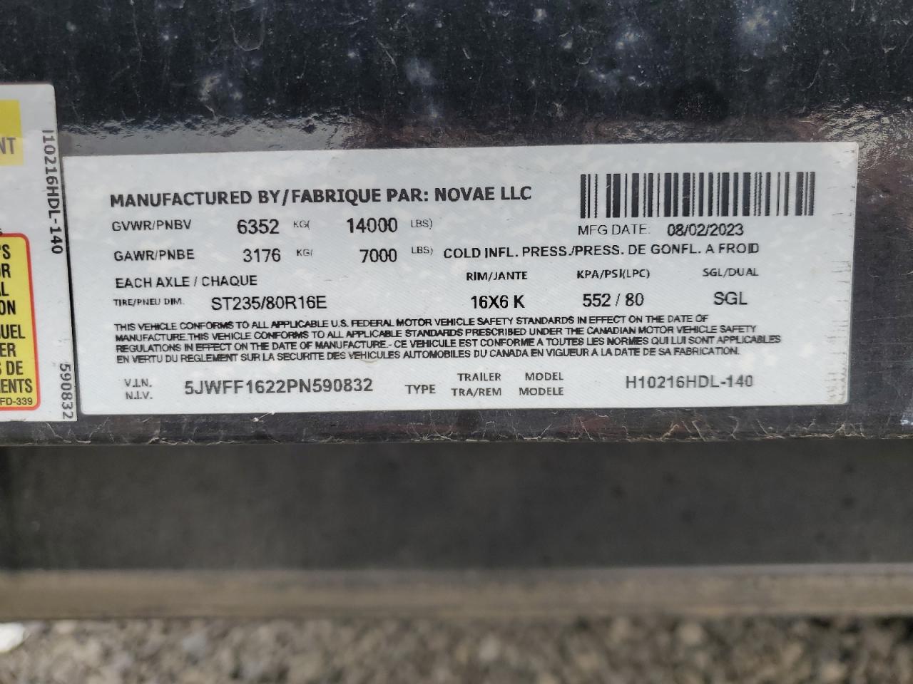 Lot #3265077887 2024 H&H UNKNOWN