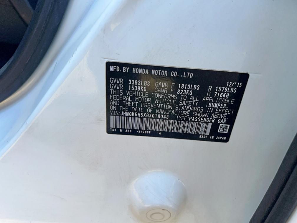 2016 HONDA FIT LX - JHMGK5H5XGX018043