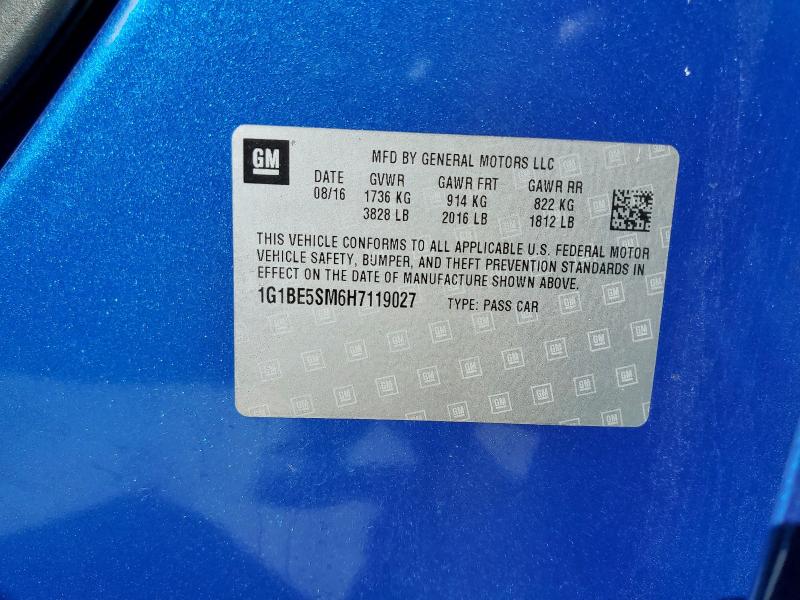 2017 CHEVROLET CRUZE LT 1G1BE5SM6H7119027