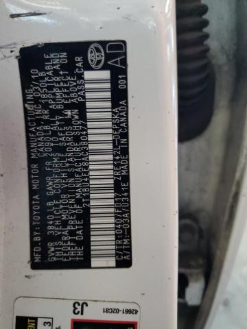 2010 TOYOTA COROLLA BA #3305407311