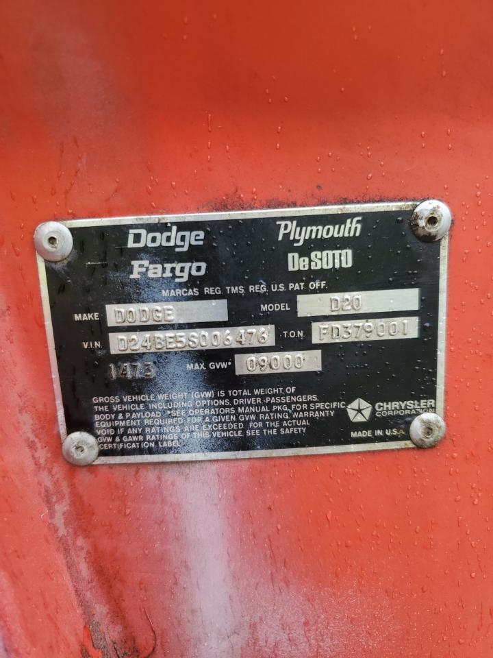 Lot #3280361966 1975 DODGE D200
