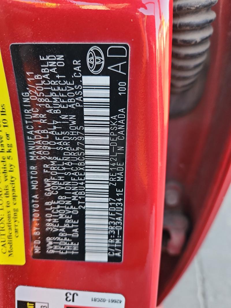 2011 TOYOTA COROLLA BA - 2T1BU4EEXBC577975