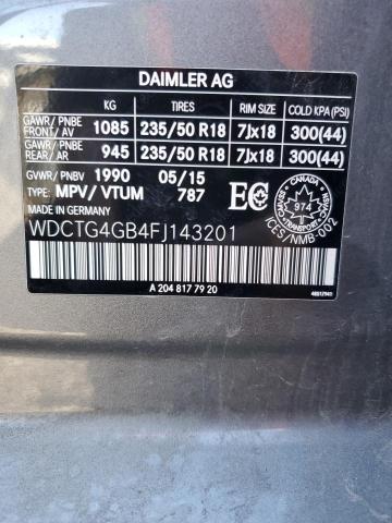 2015 MERCEDES-BENZ GLA 250 4M - WDCTG4GB4FJ143201