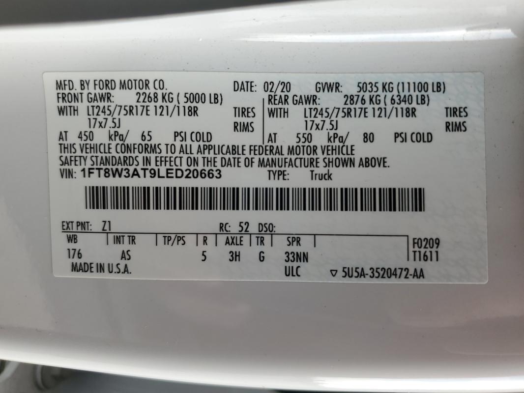 2020 FORD F350 SUPER #3303755458