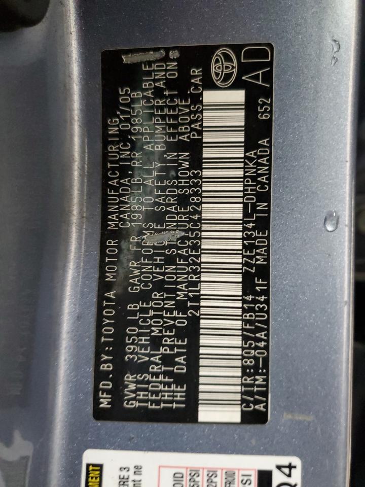 Lot #3278802624 2005 TOYOTA COROLLA MA