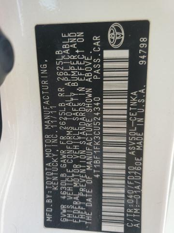 2012 TOYOTA CAMRY BASE - 4T1BF1FK3CU524340