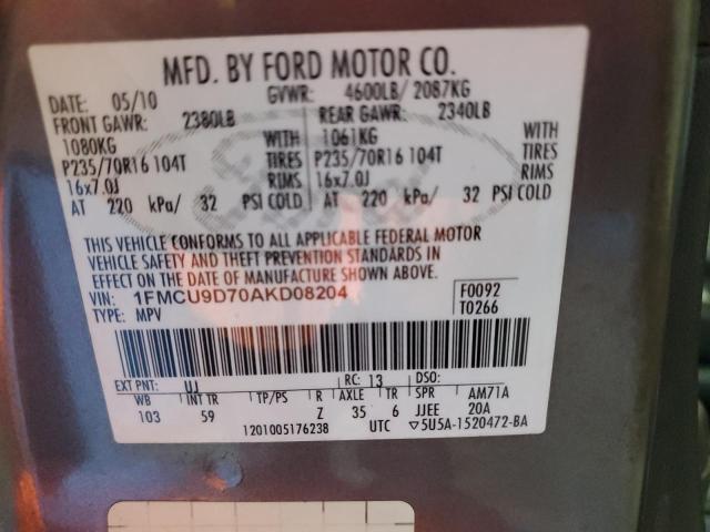 2010 FORD ESCAPE XLT - 1FMCU9D70AKD08204