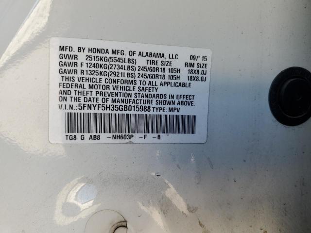 2016 HONDA PILOT EX 5FNYF5H35GB015988