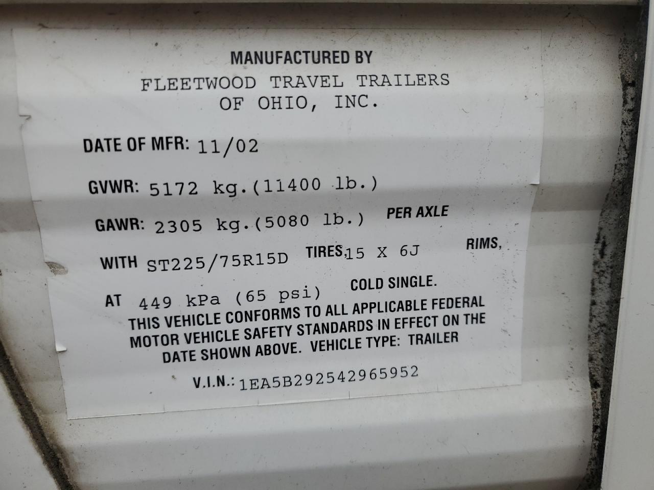 Lot #3270039340 2004 FLEETWOOD TERRY