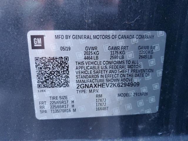 2019 CHEVROLET EQUINOX LS 2GNAXHEV2K6294909