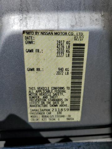 2017 NISSAN ALTIMA 2.5 - 1N4AL3APXHC211859