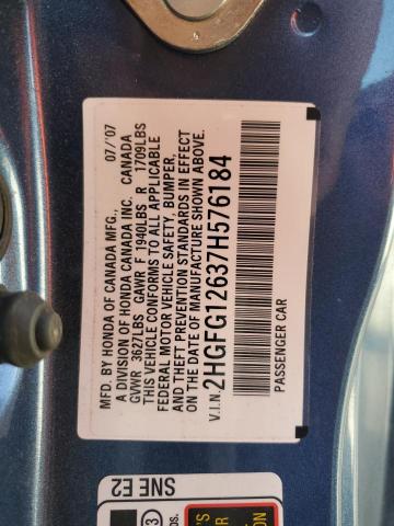 2007 HONDA CIVIC LX #3310828643