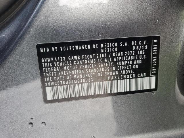 2019 VOLKSWAGEN JETTA S 3VWC57BU0KM240783