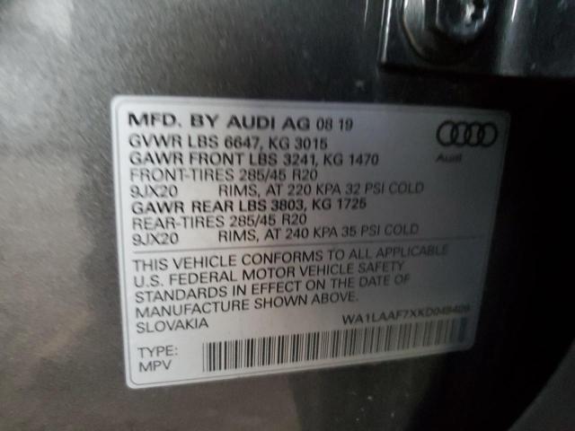 2019 AUDI Q7 PREMIUM WA1LAAF7XKD049409
