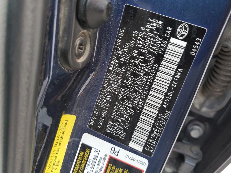 2015 TOYOTA CAMRY LE #3305761765