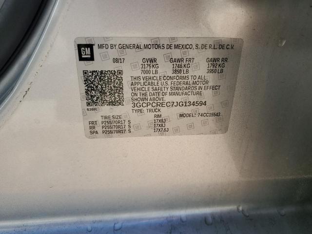 2018 CHEVROLET SILVERADO - 3GCPCREC7JG134594