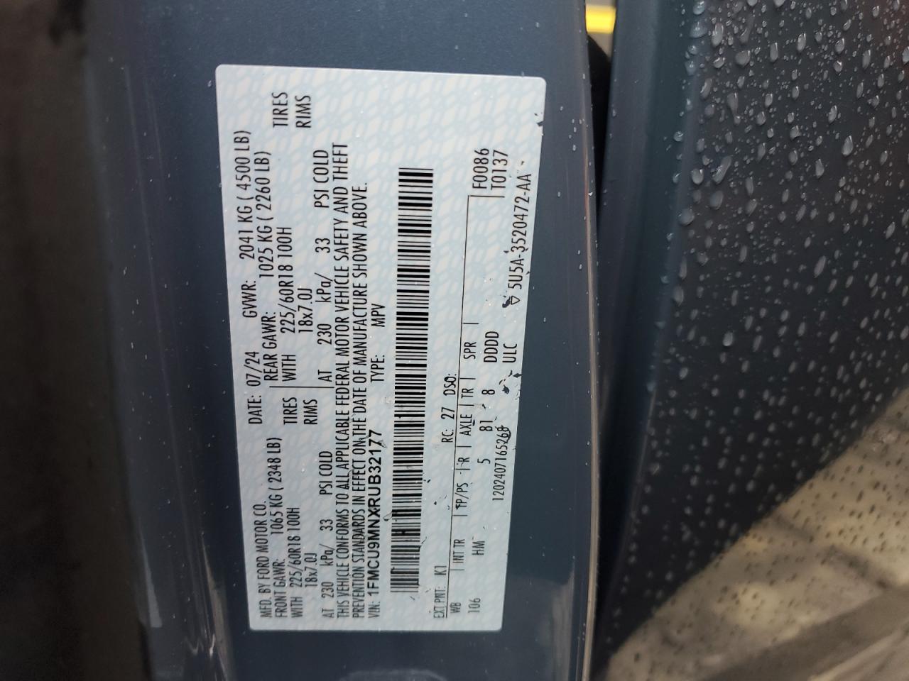 Lot #3305306325 2024 FORD ESCAPE ST