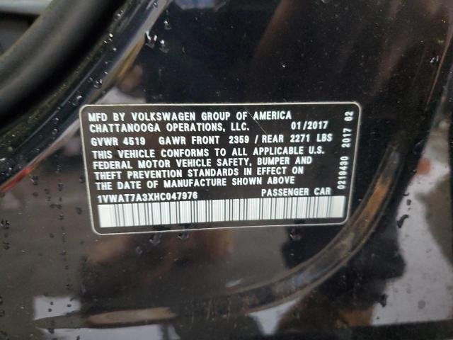 2017 VOLKSWAGEN PASSAT S 1VWAT7A3XHC047976