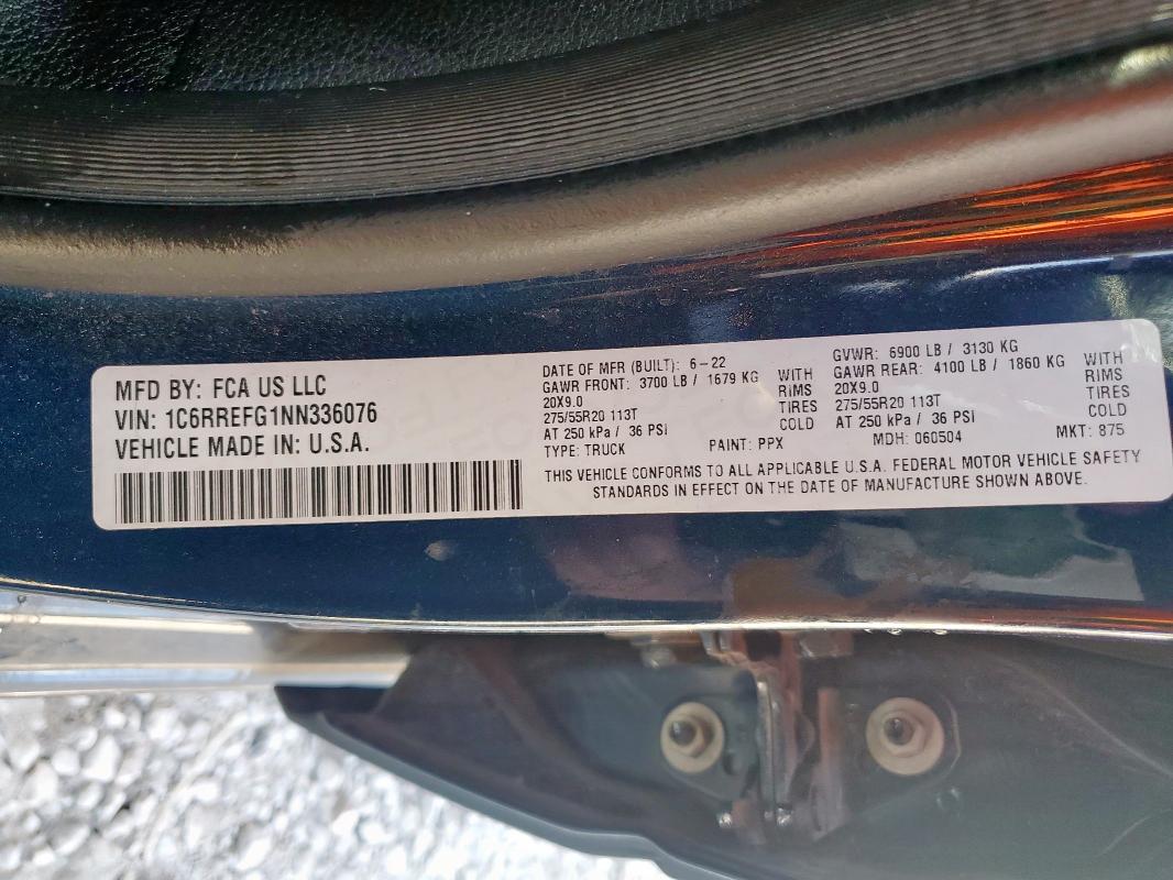 2022 RAM 1500 BIG H - 1C6RREFG1NN336076