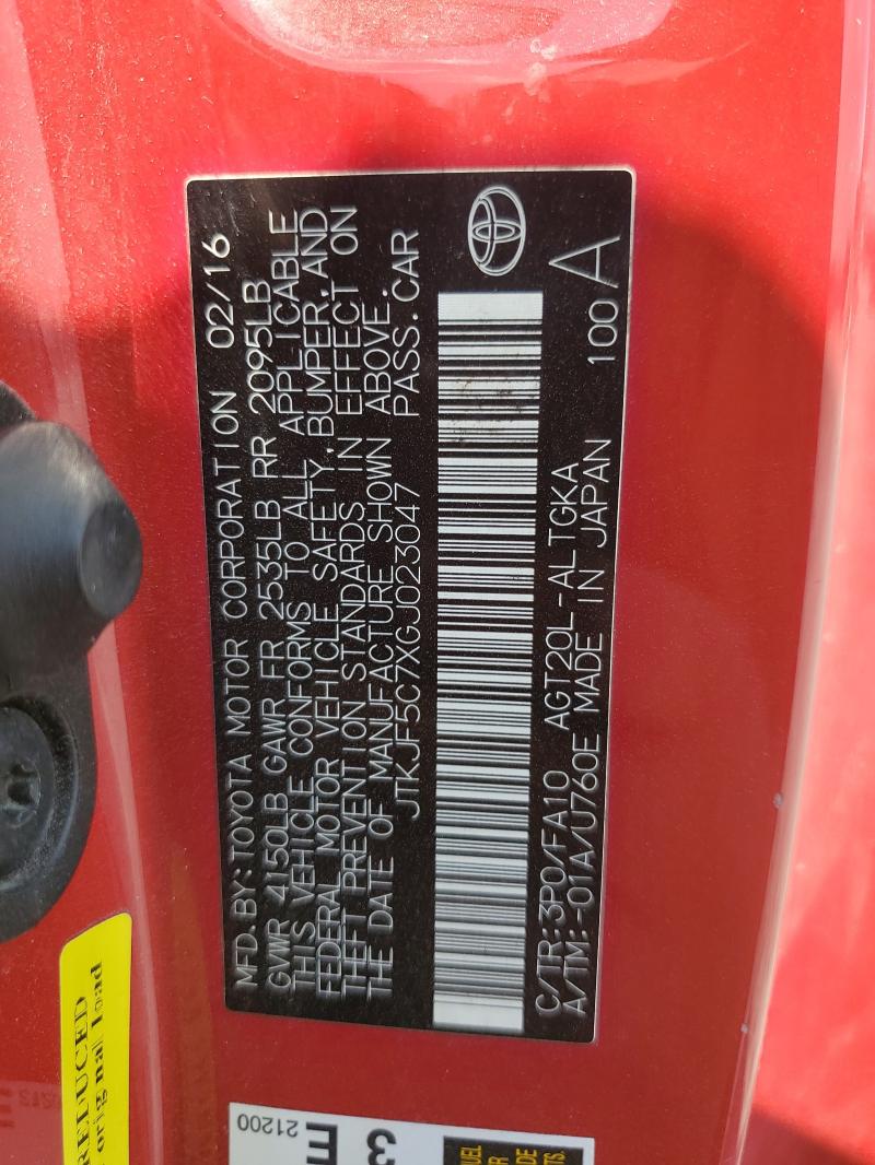 2016 TOYOTA SCION TC - JTKJF5C7XGJ023047