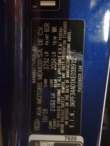 2019 KIA FORTE GT L 3KPF34AD1KE038910