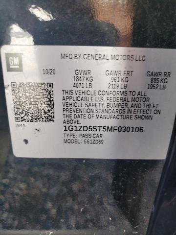 2021 CHEVROLET MALIBU LT - 1G1ZD5ST5MF030106